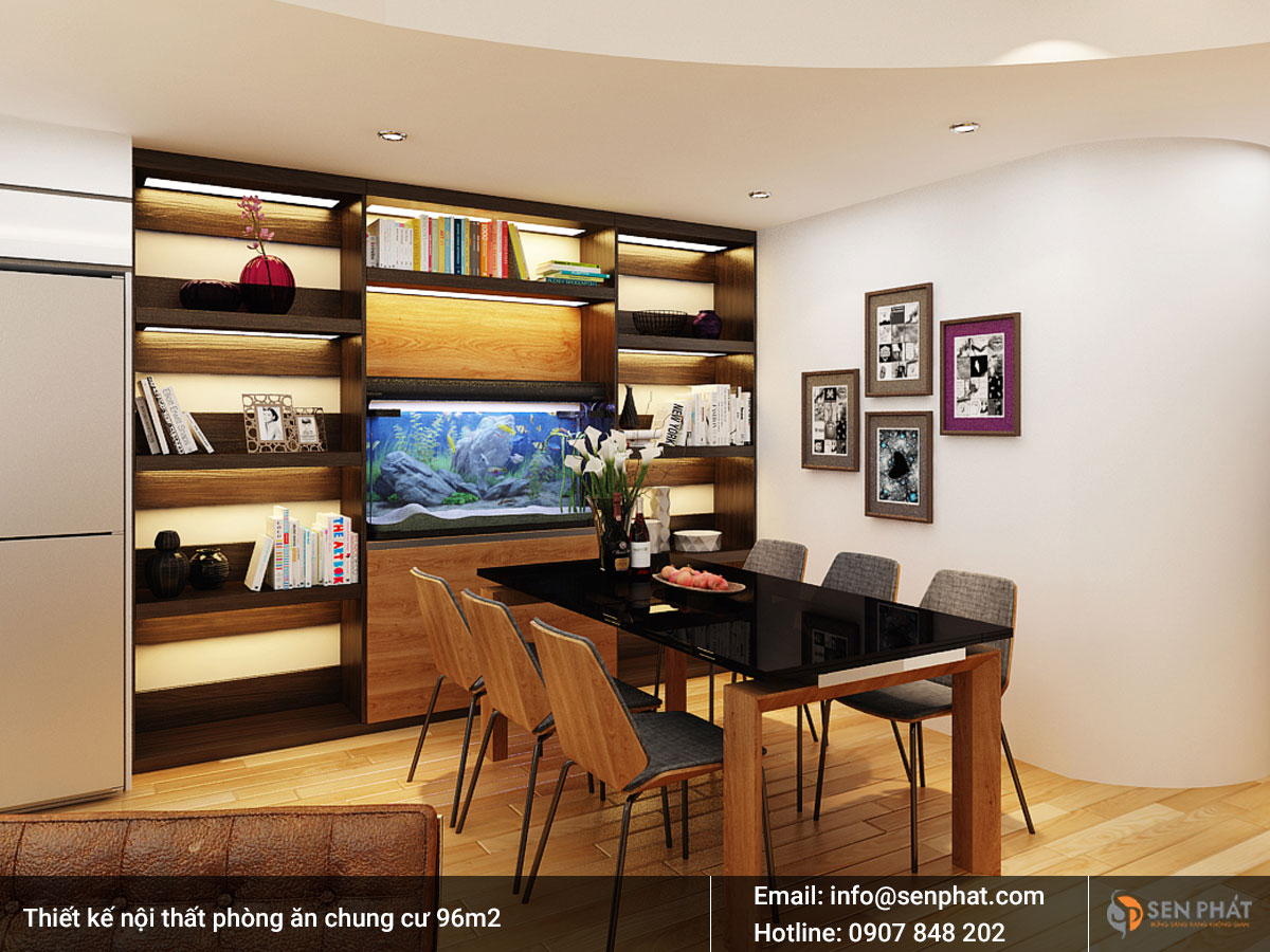Mẫu thiết kế nội thất phòng ăn chung cư 96m2