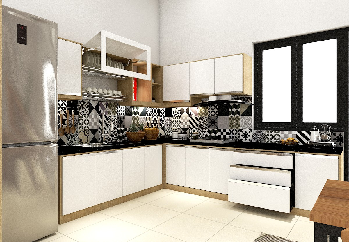 Mẫu thiết kế nội thất phòng bếp chung cư 90m2 Mẫu thiết kế nội thất phòng bếp chung cư 90m2