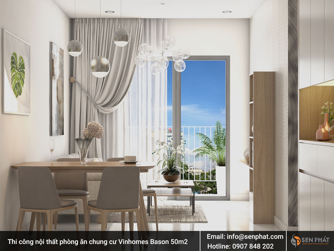 Thi công nội thất phòng ăn chung cư Vinhomes Bason 50m2