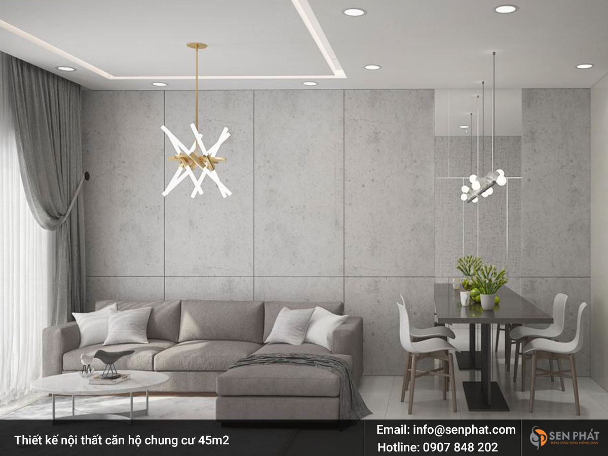 Thiết kế nội thất căn hộ chung cư 45m2