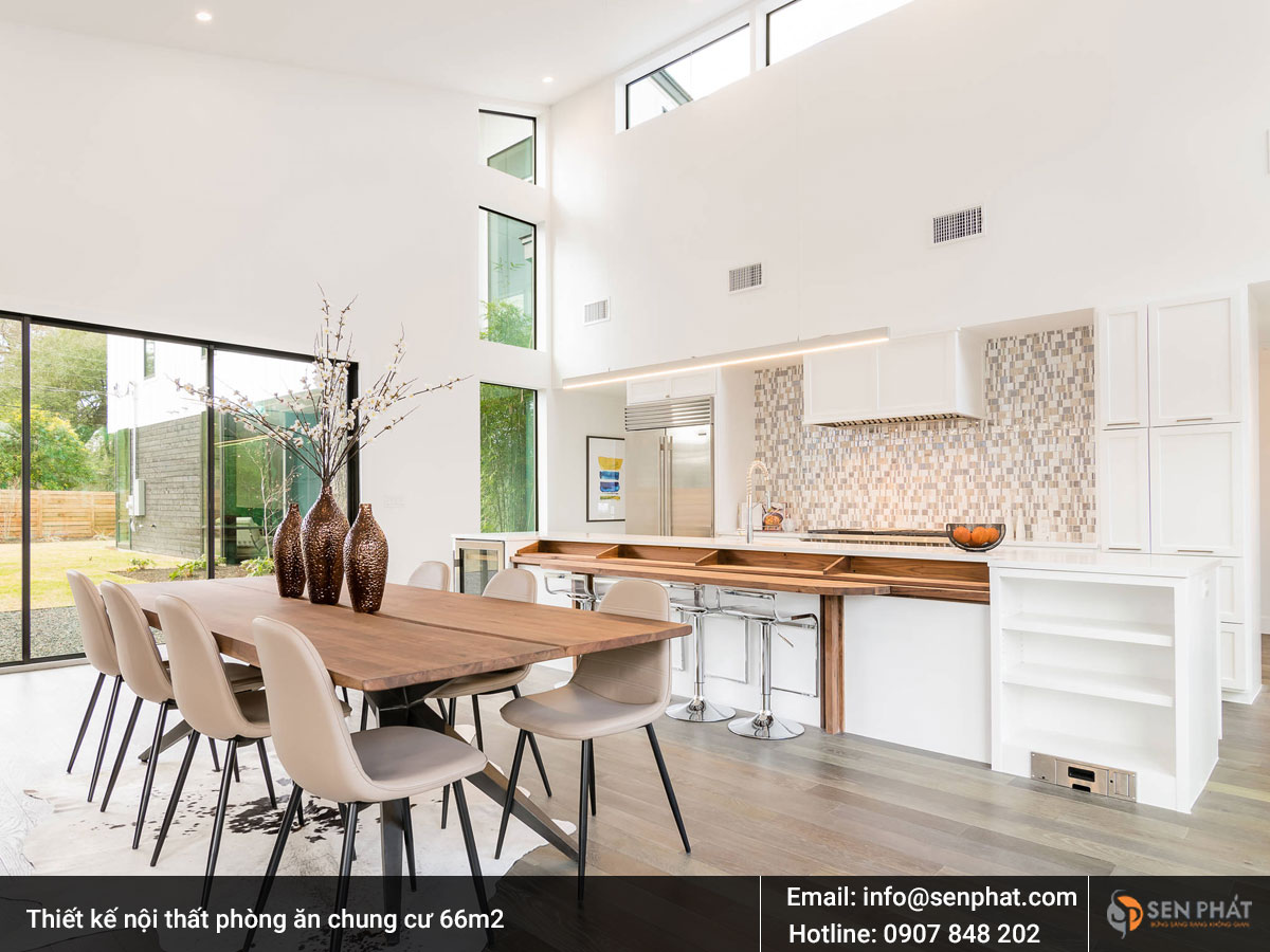 Thiết kế nội thất phòng ăn chung cư 66m2