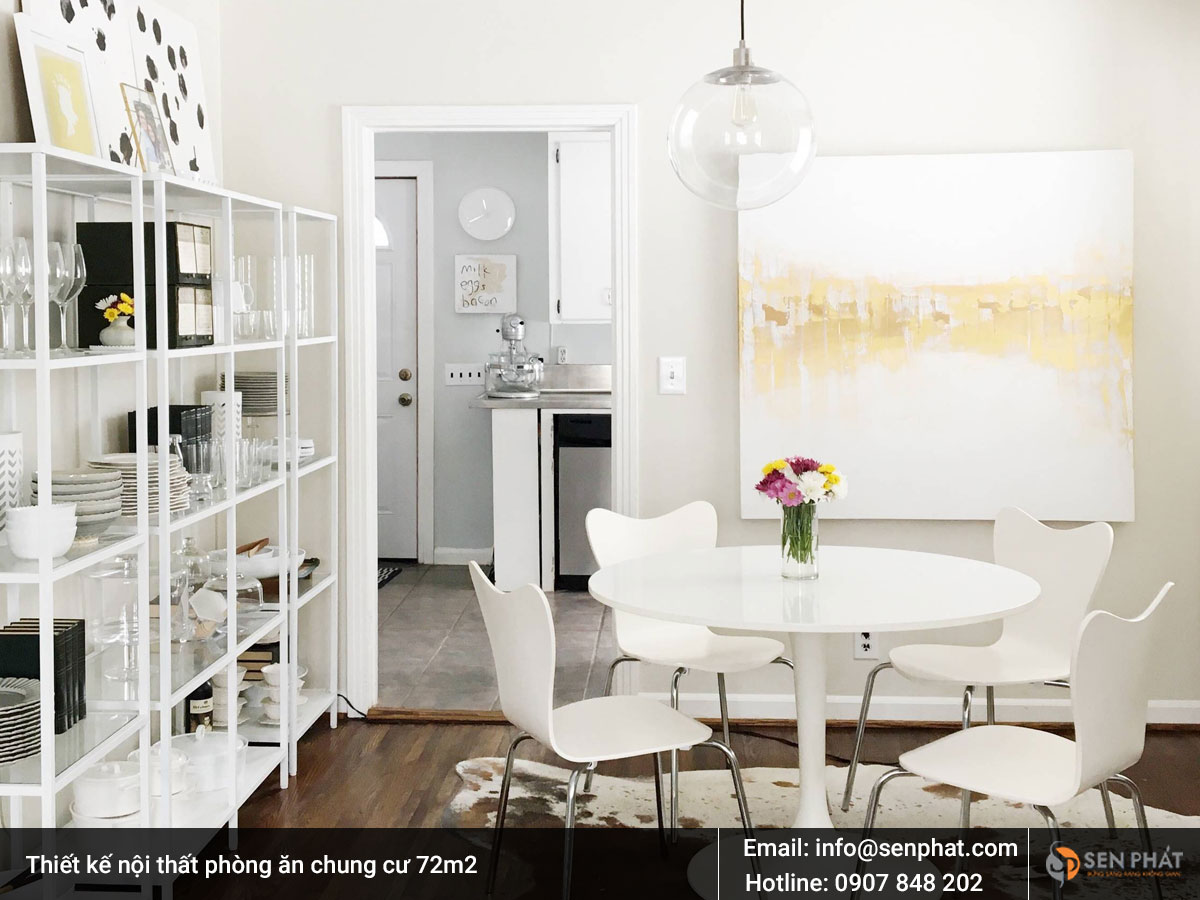 Thiết kế nội thất phòng ăn chung cư 72m2