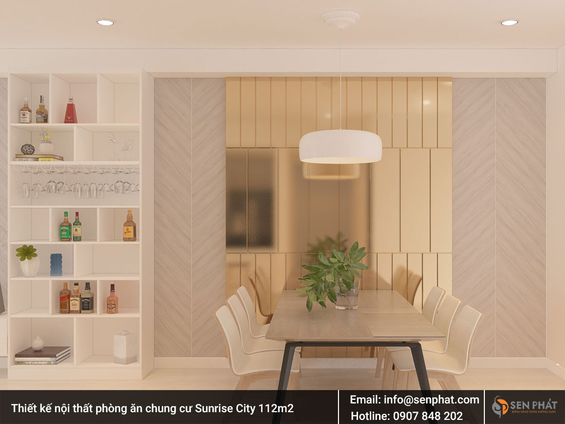 Thiết kế nội thất phòng ăn chung cư Sunrise City 112m2
