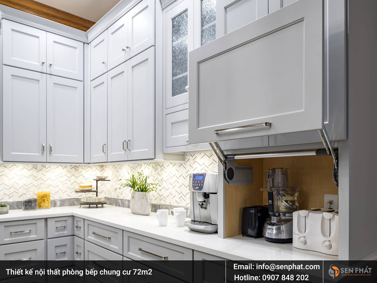 Thiết kế nội thất phòng bếp chung cư 72m2
