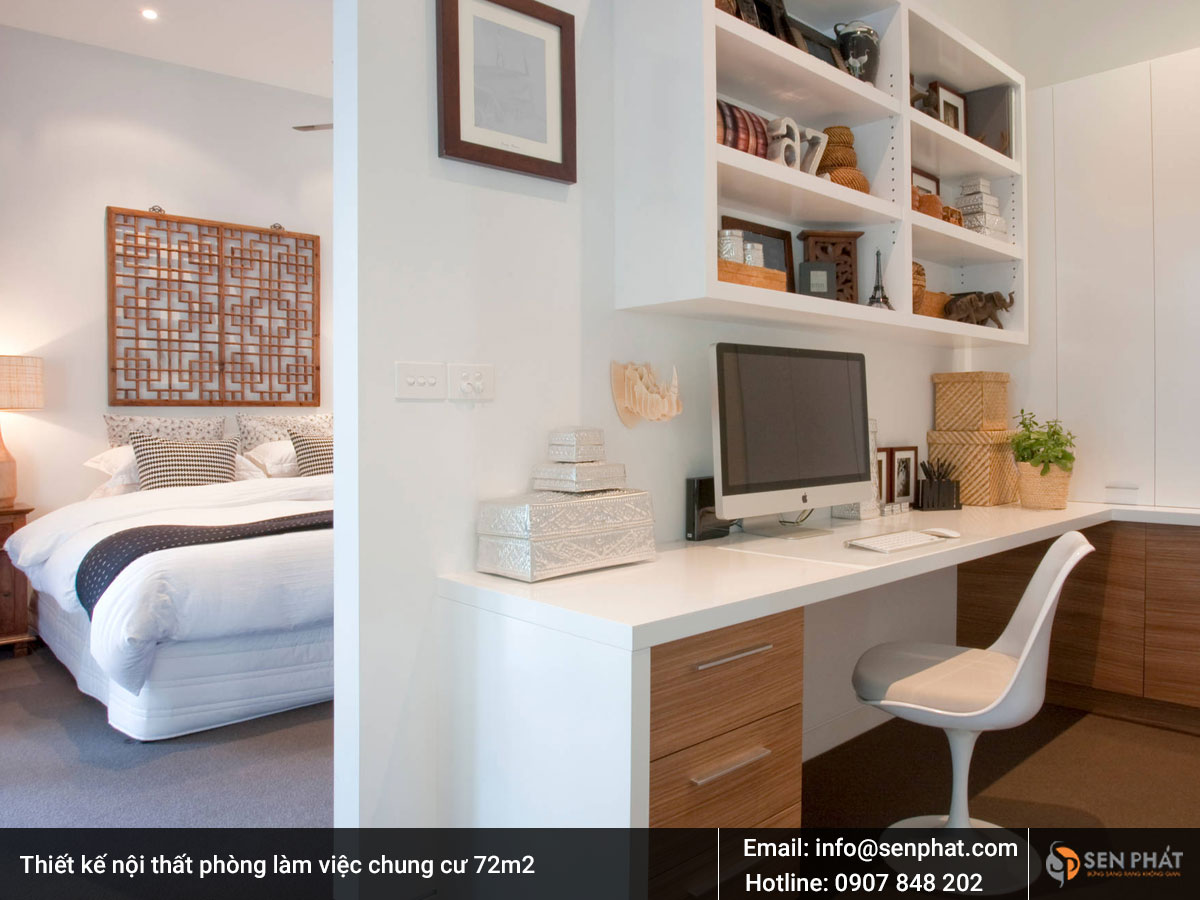 Thiết kế nội thất phòng làm việc chung cư 72m2