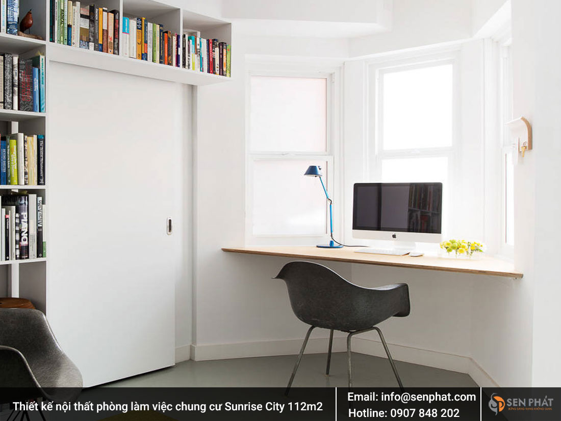 Thiết kế nội thất phòng làm việc chung cư Sunrise City 112m2