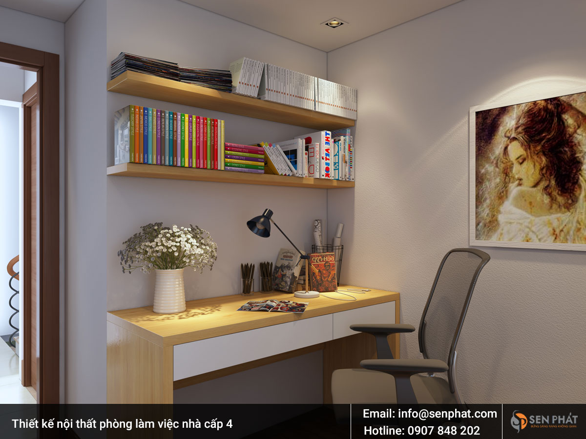 Thiết kế nội thất phòng làm việc nhà cấp 4