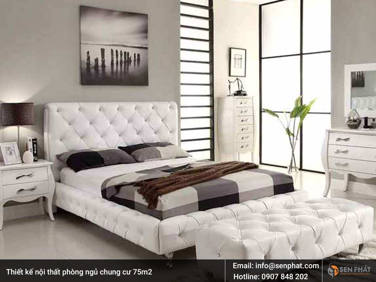 Thiết kế nội thất phòng ngủ chung cư 75m2