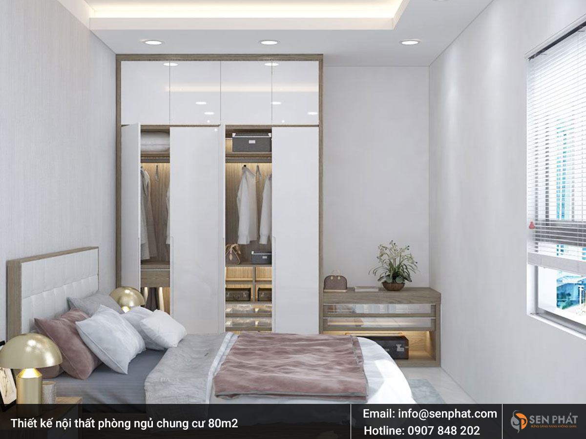 Thiết kế nội thất phòng ngủ chung cư 80m2