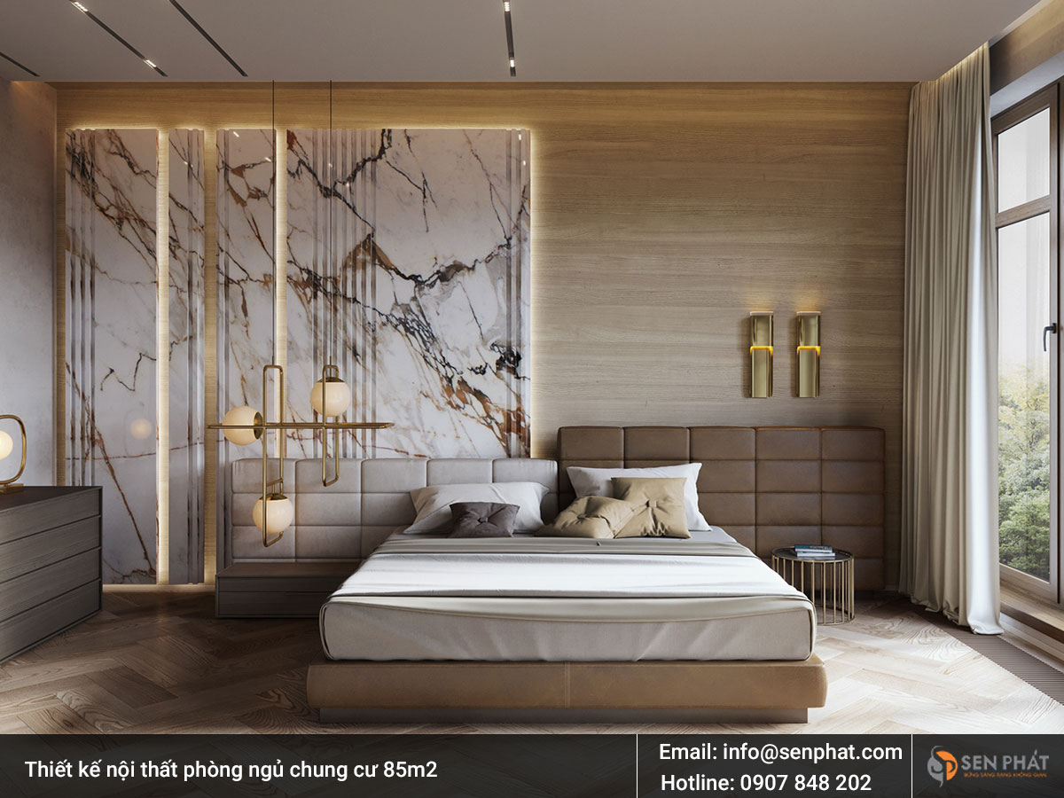 Thiết kế nội thất phòng ngủ chung cư 85m2