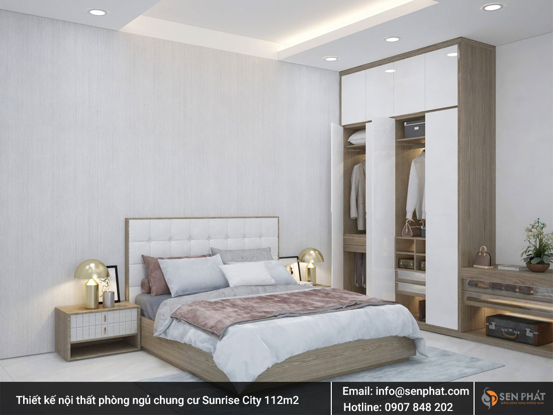 Thiết kế nội thất phòng ngủ chung cư Sunrise City 112m2