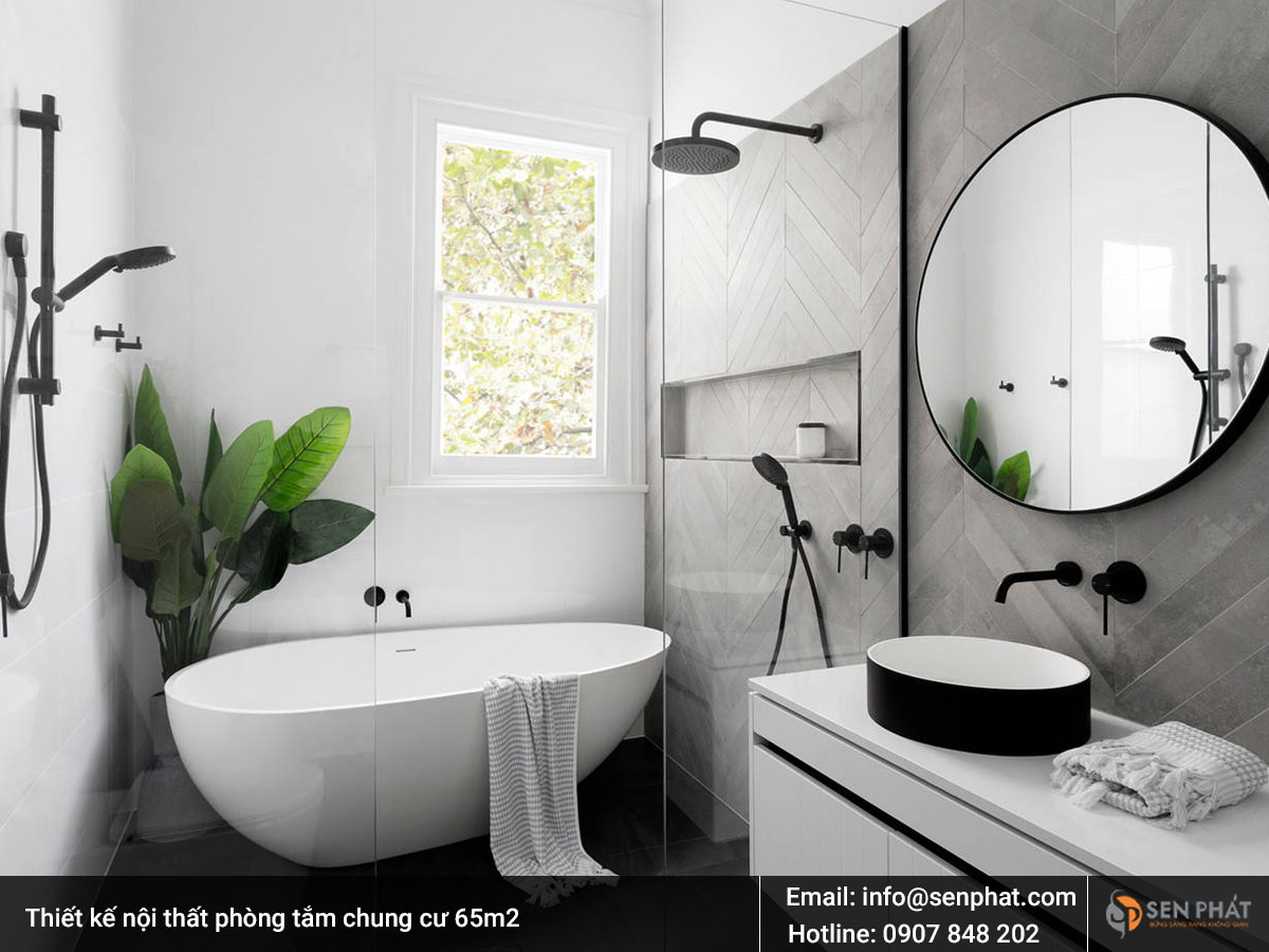 Thiết kế nội thất phòng tắm chung cư 65m2
