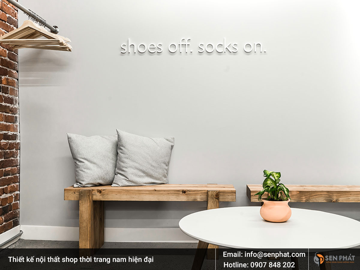 Thiết kế nội thất shop thời trang nam hiện đại