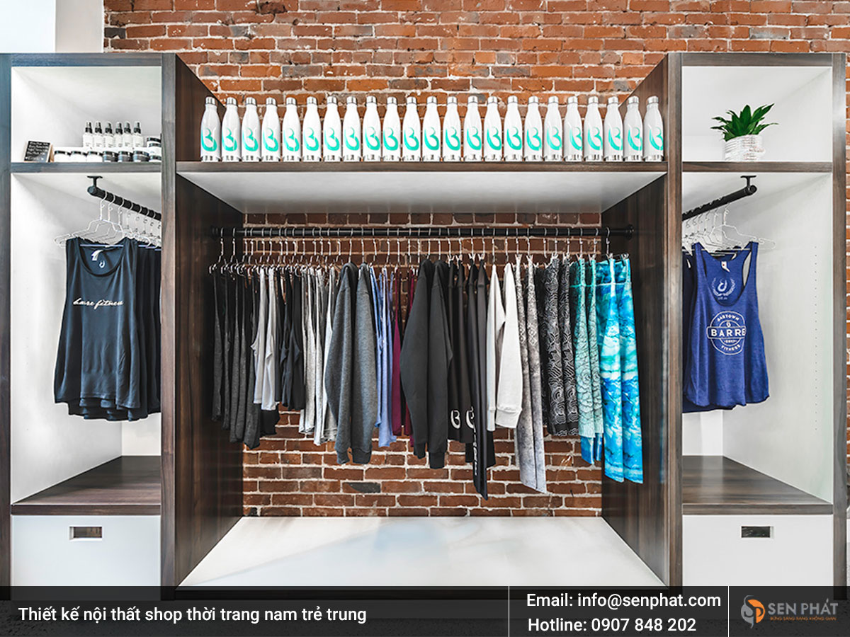 Thiết kế nội thất shop thời trang nam trẻ trung
