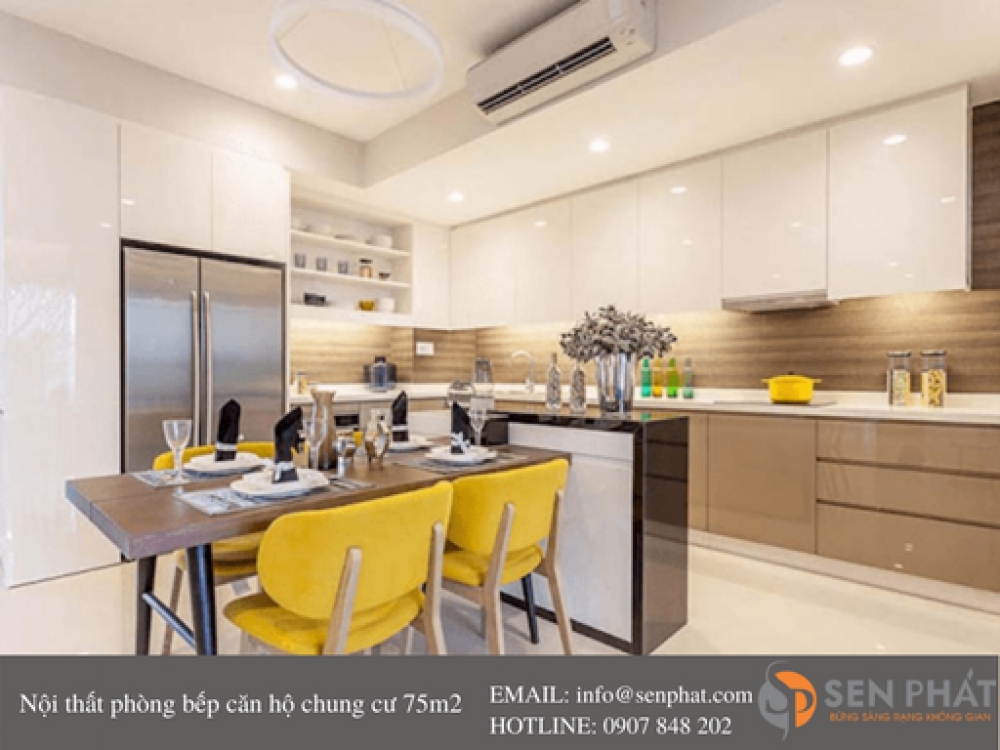 thiết kế nội thất căn hộ chung cư 75m2