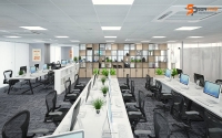 Thiết kế văn ph&ograve;ng 300m2 đẹp, hiện đại, tối ưu kh&ocirc;ng gian 2026