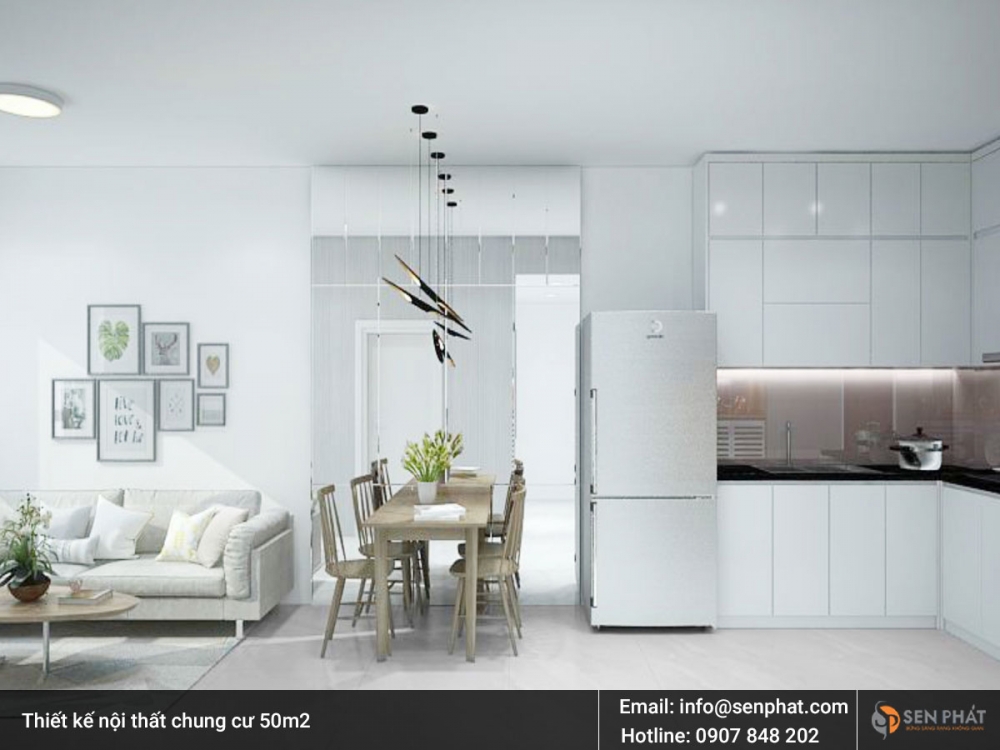 Thiết kế nội thất nhà, căn hộ cho chung cư nhỏ 50m2 tại TPHCM